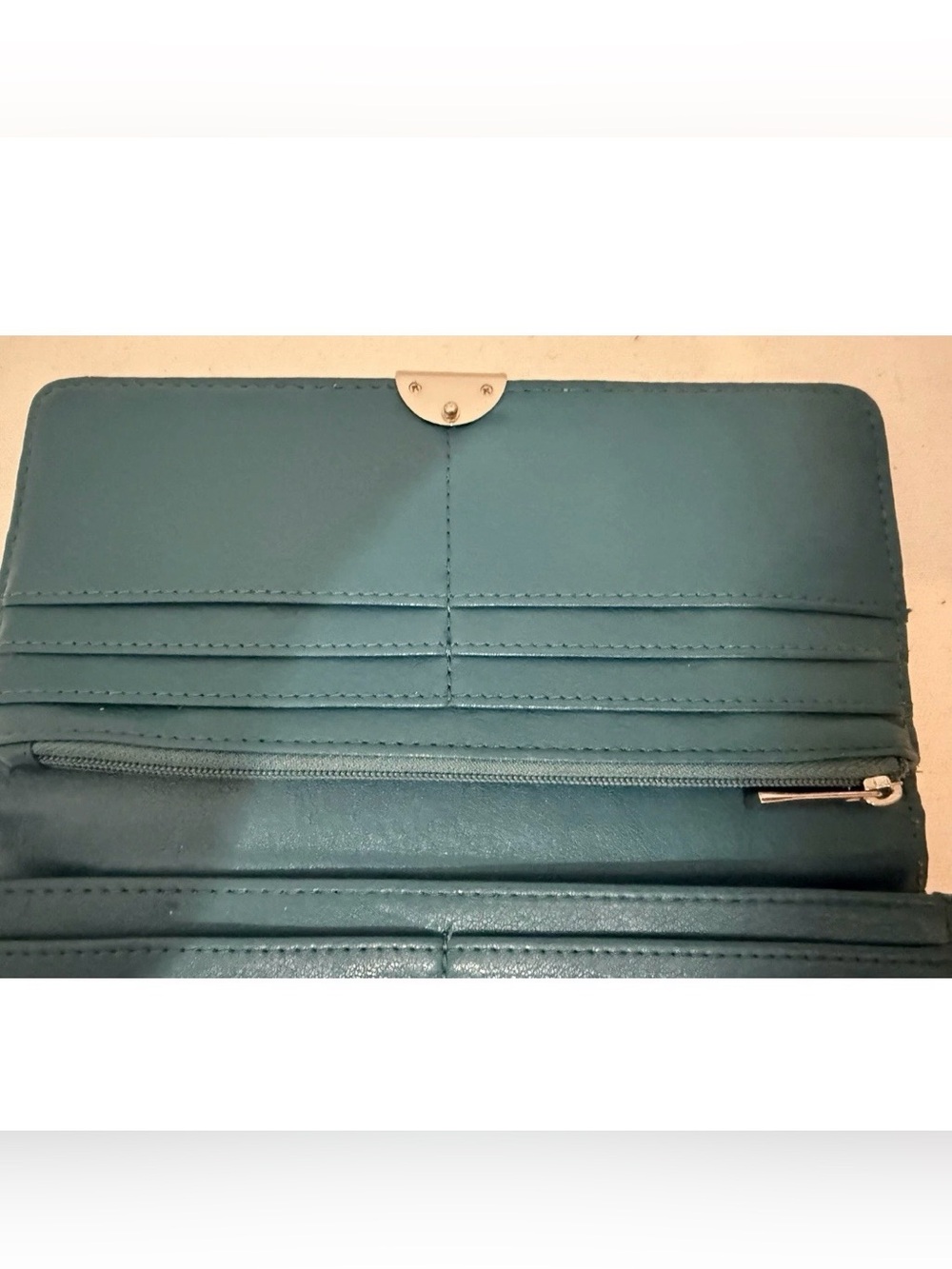 Safe Keeper RFID Wallet Teal Quilted Genuine Leather - Picture 13 of 15